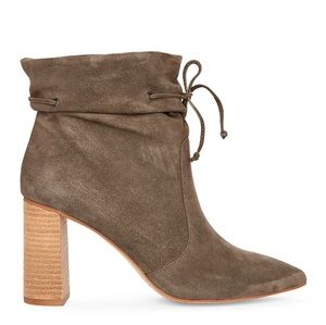 Tahari gray suede Konner bootie 6.5 nwot